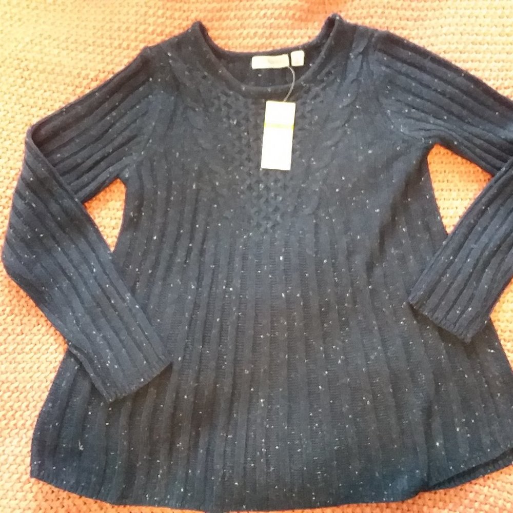 NWT Kim Rogers Cable Knit Sweater Sz M